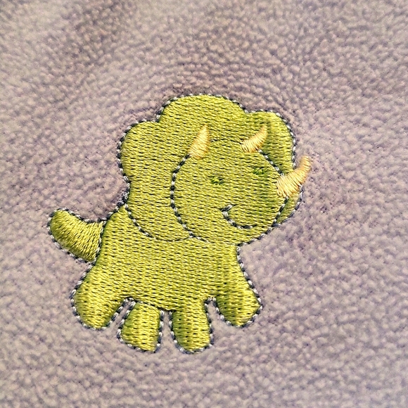 Love'n Cuddles baby blue light fleece sack with dinosaur detail - Picture 3 of 5